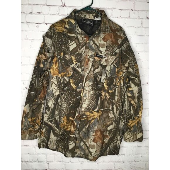 Winchester Shirt Men’s Size‎ Large Button UpCamo Long Sleeve Hunting Vented EUC - Picture 1 of 10